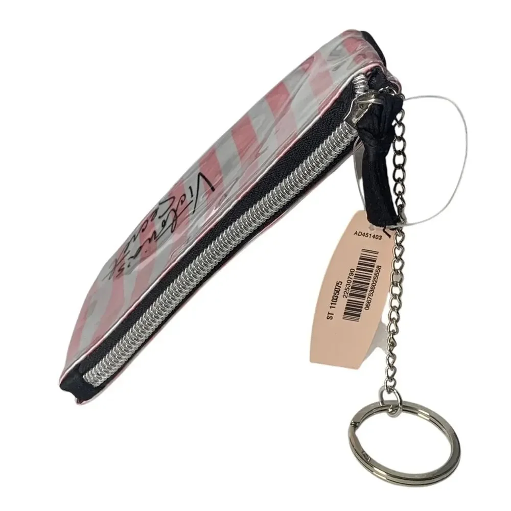 Victoria's Secret NWT Striped Coin Purse with Key Chain